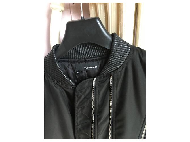 The Kooples Bomberjacke Schwarz mit Lederärmeln - Ansicht 2