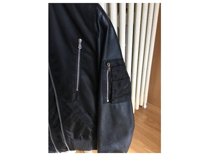 The Kooples Bomberjacke Schwarz mit Lederärmeln - Ansicht 3