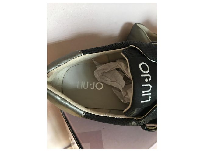Sneakers Liu.Jo nere con strass e catene argentate Nero - vista 3