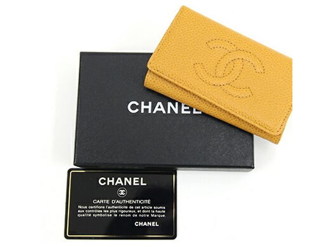 Chanel Yellow Caviar Leather 6-Ring Key Case - view 7