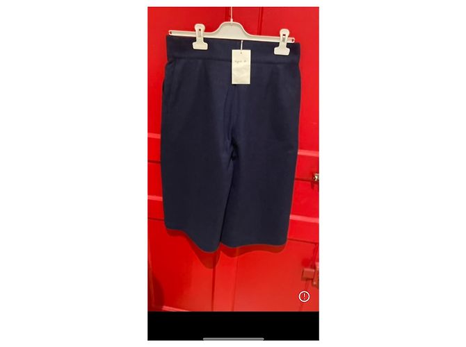 Falda culotte Agnès b. azul marino lana - vista 2