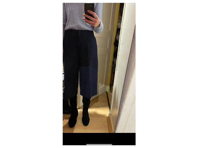 Falda culotte Agnès b. azul marino lana - vista 5
