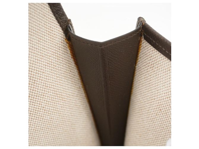 Hermès Borsa Clutch Hermes Jige PM Courchevel Ebano Damier ebene - vista 11