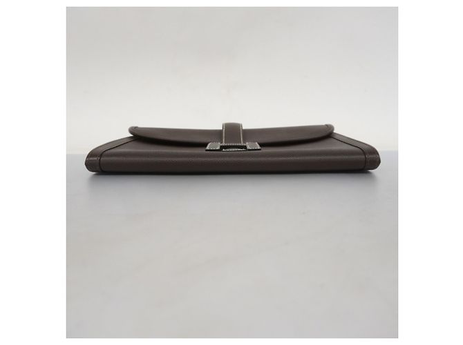 Hermès Borsa Clutch Hermes Jige PM Courchevel Ebano Damier ebene - vista 3