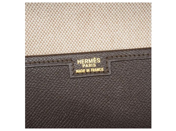 Hermès Borsa Clutch Hermes Jige PM Courchevel Ebano Damier ebene - vista 5