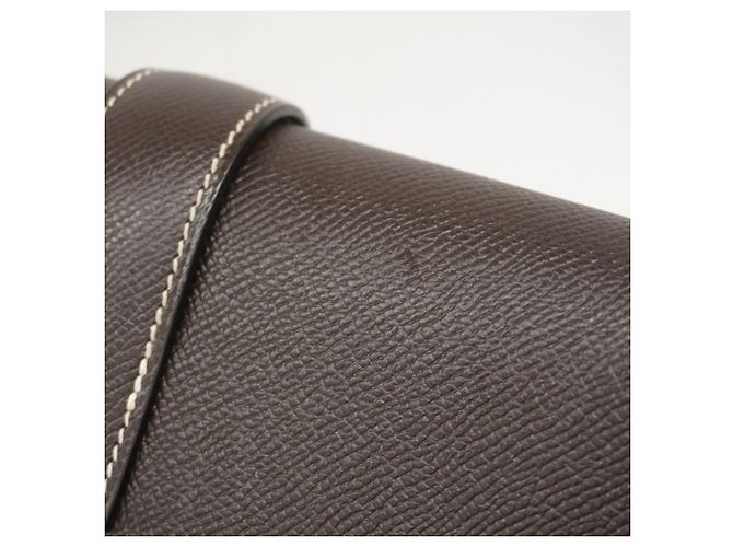 Hermès Borsa Clutch Hermes Jige PM Courchevel Ebano Damier ebene - vista 6