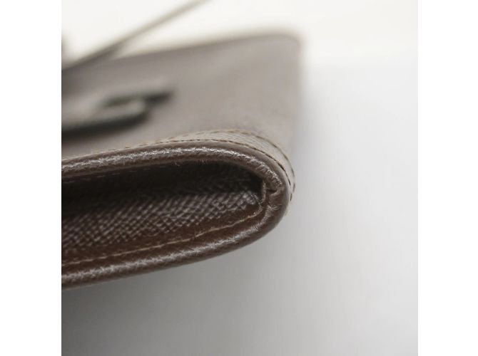 Hermès Borsa Clutch Hermes Jige PM Courchevel Ebano Damier ebene - vista 9