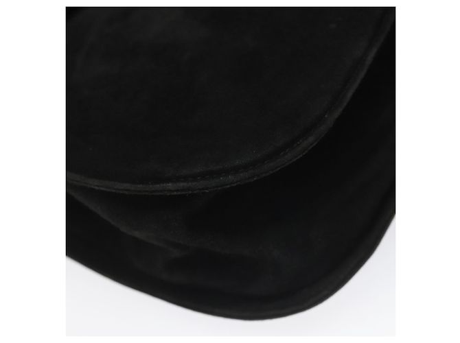 Borsa a Spalla Gancini in Camoscio Nero e Oro Auth 110487 di Salvatore Ferragamo D'oro - vista 14