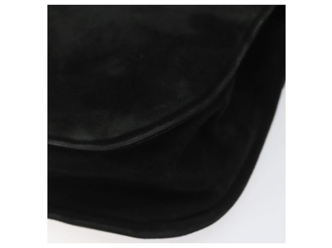 Borsa a Spalla Gancini in Camoscio Nero e Oro Auth 110487 di Salvatore Ferragamo D'oro - vista 15