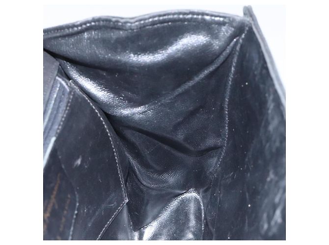 Borsa a Spalla Gancini in Camoscio Nero e Oro Auth 110487 di Salvatore Ferragamo D'oro - vista 17