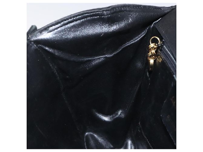 Borsa a Spalla Gancini in Camoscio Nero e Oro Auth 110487 di Salvatore Ferragamo D'oro - vista 18
