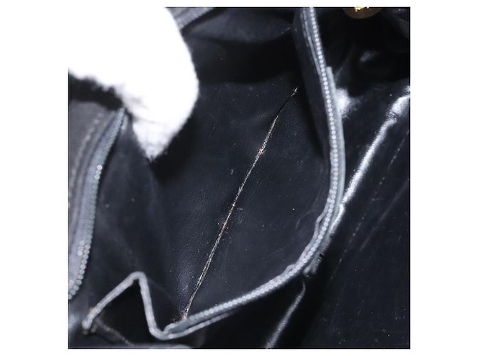 Borsa a Spalla Gancini in Camoscio Nero e Oro Auth 110487 di Salvatore Ferragamo D'oro - vista 19