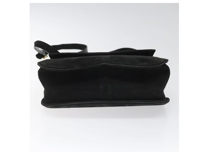 Borsa a Spalla Gancini in Camoscio Nero e Oro Auth 110487 di Salvatore Ferragamo D'oro - vista 5