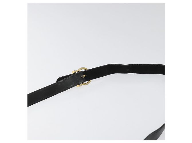 Borsa a Spalla Gancini in Camoscio Nero e Oro Auth 110487 di Salvatore Ferragamo D'oro - vista 8