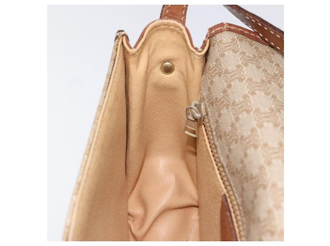 Céline Borsa a spalla in tela Macadam CELINE in pelle PVC beige marrone oro Auth 115531 D'oro - vista 23