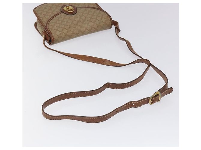 Céline Borsa a spalla in tela Macadam CELINE in pelle PVC beige marrone oro Auth 115531 D'oro - vista 7