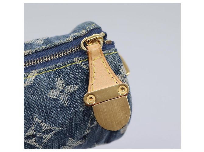 LOUIS VUITTON Monogram Denim Trousse Speedy Pouch Blue M95082 LV Auth 94097 - view 10