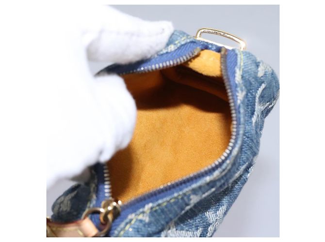 LOUIS VUITTON Monogram Denim Trousse Speedy Pouch Blue M95082 LV Auth 94097 - view 11