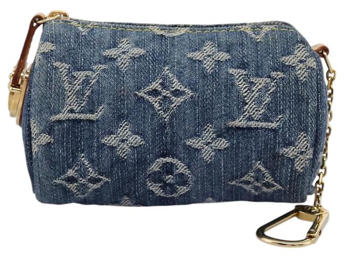 LOUIS VUITTON Monogram Denim Trousse Speedy Pouch Blue M95082 LV Auth 94097 - view 13