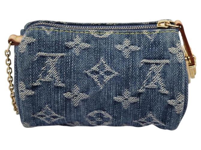 LOUIS VUITTON Monogram Denim Trousse Speedy Pouch Blue M95082 LV Auth 94097 - view 2