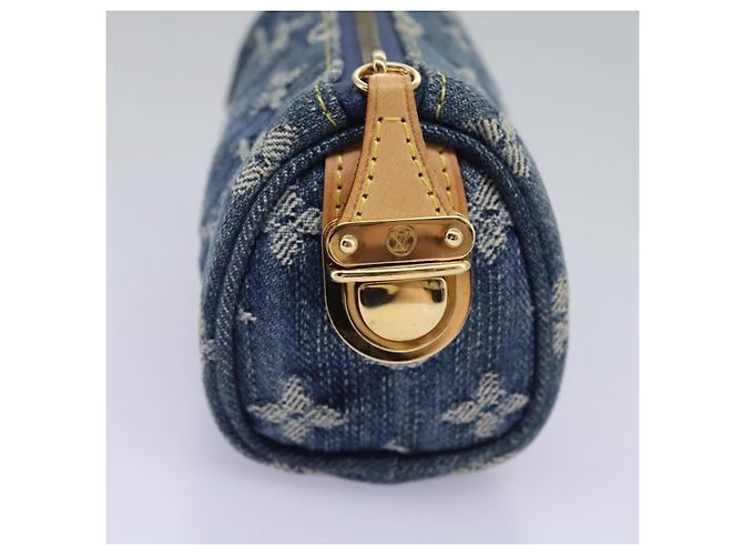 LOUIS VUITTON Monogram Denim Trousse Speedy Pouch Blue M95082 LV Auth 94097 - view 4