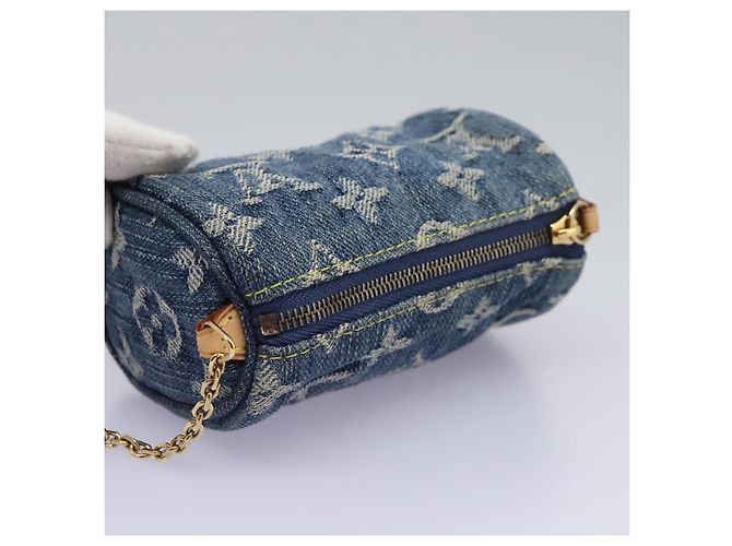 LOUIS VUITTON Monogram Denim Trousse Speedy Pouch Blue M95082 LV Auth 94097 - view 5
