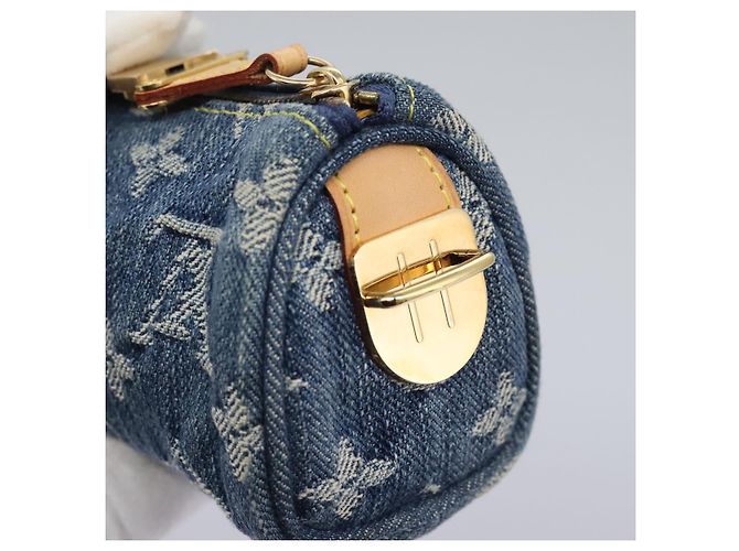 LOUIS VUITTON Monogram Denim Trousse Speedy Pouch Blue M95082 LV Auth 94097 - view 9