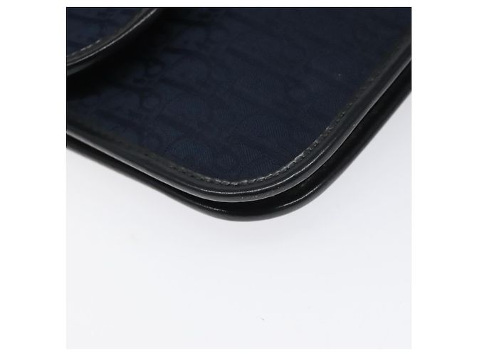 Borsa a spalla in tela Trotter Christian Dior blu navy Auth bs22436 - vista 12