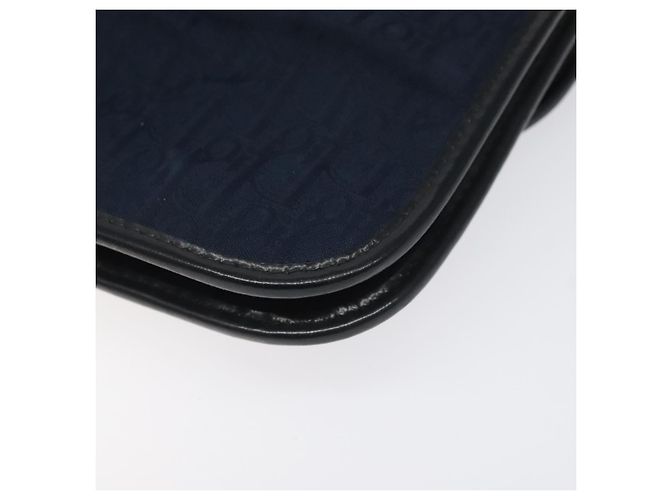 Borsa a spalla in tela Trotter Christian Dior blu navy Auth bs22436 - vista 13