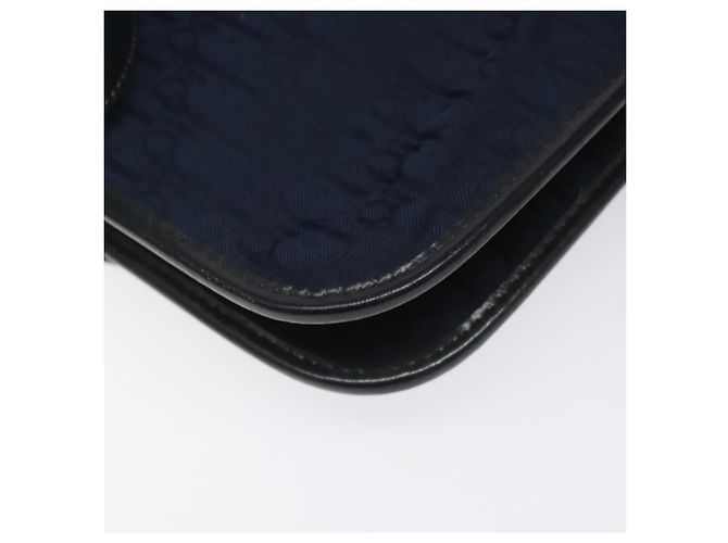 Borsa a spalla in tela Trotter Christian Dior blu navy Auth bs22436 - vista 14