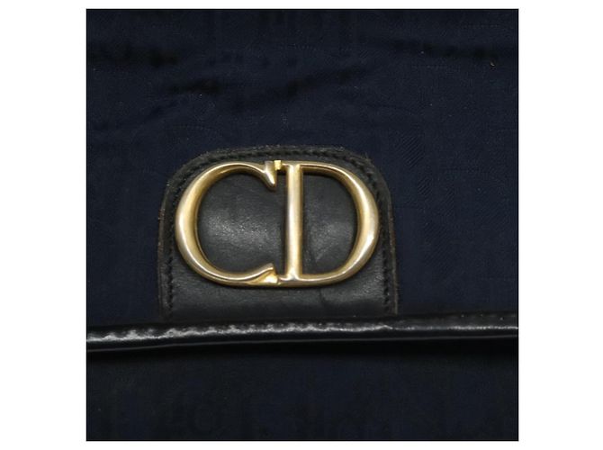 Borsa a spalla in tela Trotter Christian Dior blu navy Auth bs22436 - vista 15
