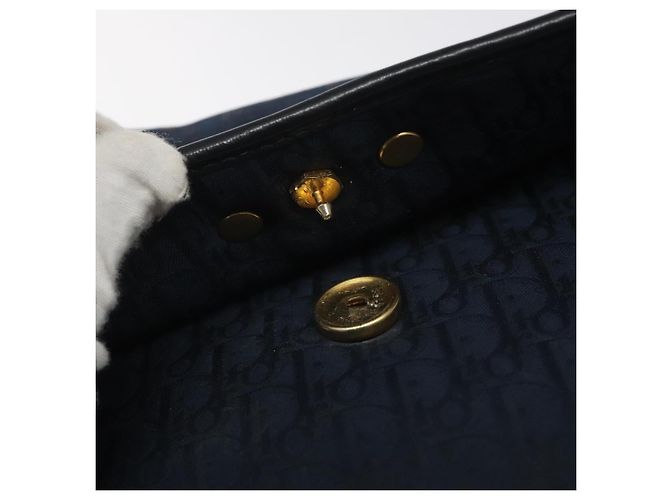 Borsa a spalla in tela Trotter Christian Dior blu navy Auth bs22436 - vista 16