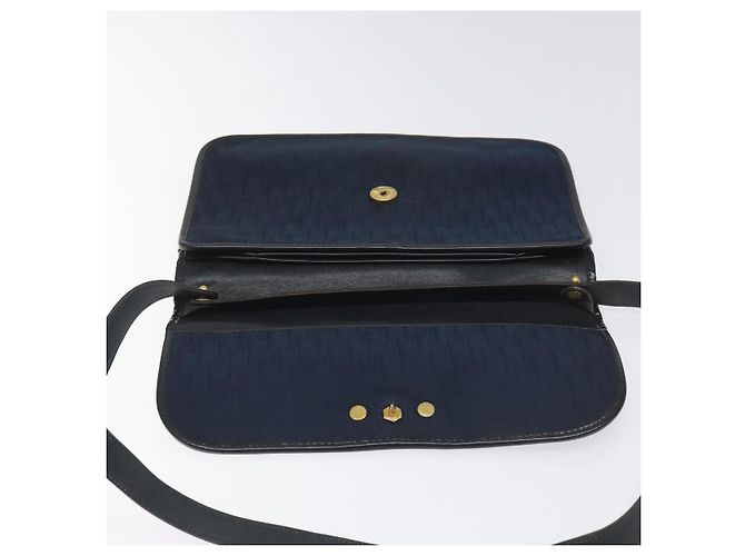 Borsa a spalla in tela Trotter Christian Dior blu navy Auth bs22436 - vista 18