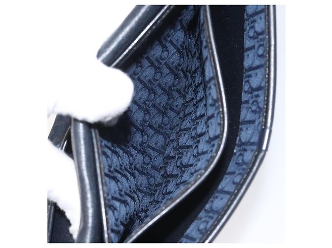 Borsa a spalla in tela Trotter Christian Dior blu navy Auth bs22436 - vista 23
