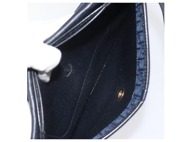 Borsa a spalla in tela Trotter Christian Dior blu navy Auth bs22436 - vista 24
