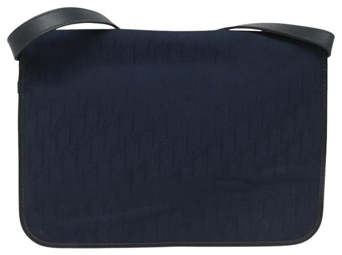 Borsa a spalla in tela Trotter Christian Dior blu navy Auth bs22436 - vista 3