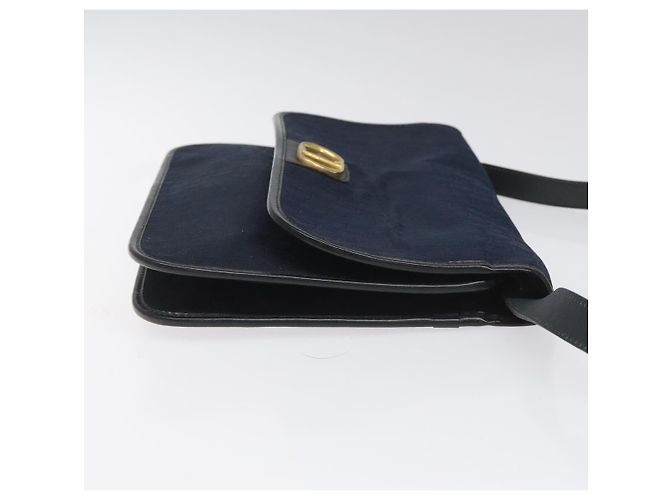 Borsa a spalla in tela Trotter Christian Dior blu navy Auth bs22436 - vista 4