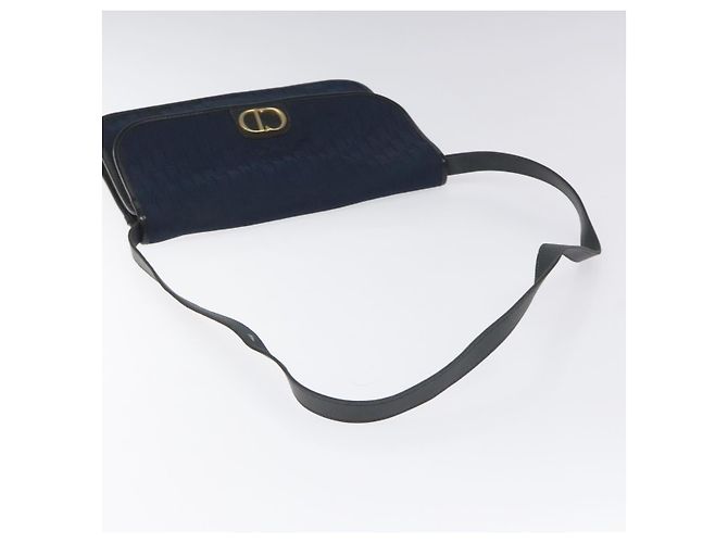 Borsa a spalla in tela Trotter Christian Dior blu navy Auth bs22436 - vista 7