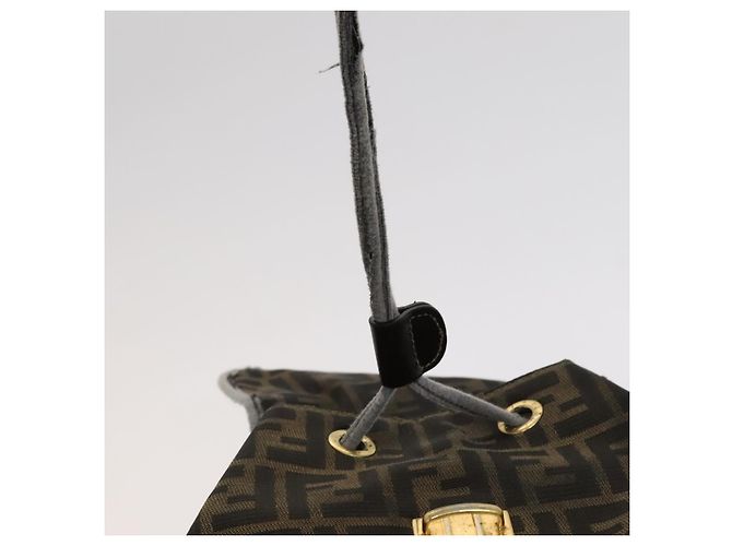 FENDI Zucca Canvas Rucksack braun schwarz gold Auth 111351 Golden - Ansicht 10