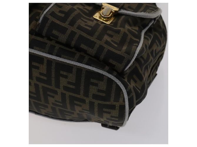 FENDI Zucca Canvas Rucksack braun schwarz gold Auth 111351 Golden - Ansicht 16