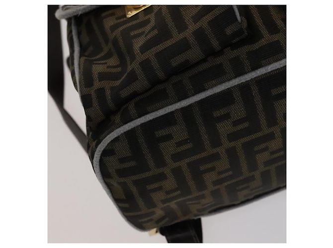 FENDI Zucca Canvas Rucksack braun schwarz gold Auth 111351 Golden - Ansicht 17