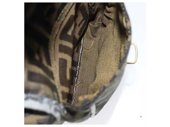 FENDI Zucca Canvas Rucksack braun schwarz gold Auth 111351 Golden - Ansicht 26