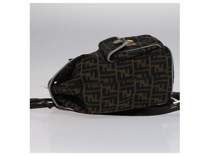 FENDI Zucca Canvas Rucksack braun schwarz gold Auth 111351 Golden - Ansicht 4