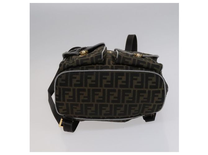FENDI Zucca Canvas Rucksack braun schwarz gold Auth 111351 Golden - Ansicht 5