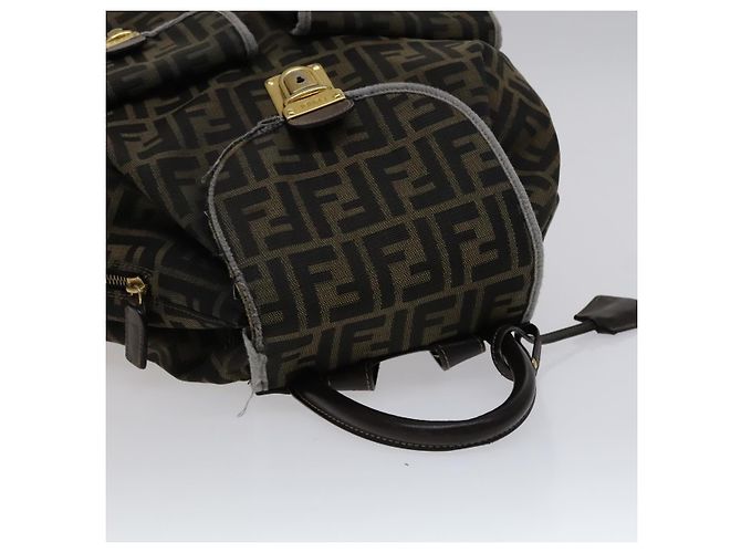 FENDI Zucca Canvas Rucksack braun schwarz gold Auth 111351 Golden - Ansicht 6