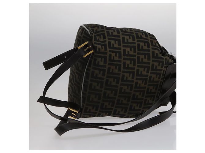 FENDI Zucca Canvas Rucksack braun schwarz gold Auth 111351 Golden - Ansicht 8