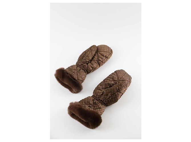 Louis Vuitton Luvas de pele marrom - vista 3