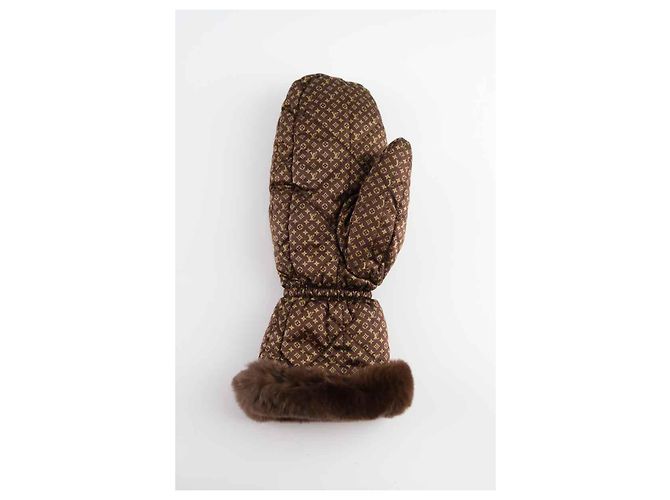 Louis Vuitton Luvas de pele marrom - vista 4