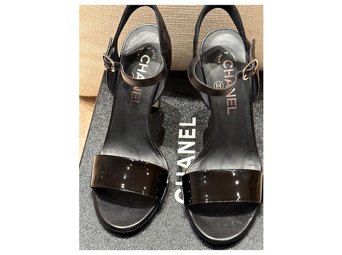 Cambon Chanel Sandali con tacco LAMPÂT CAL Nero - vista 11