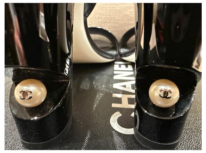 Cambon Chanel Sandali con tacco LAMPÂT CAL Nero - vista 13
